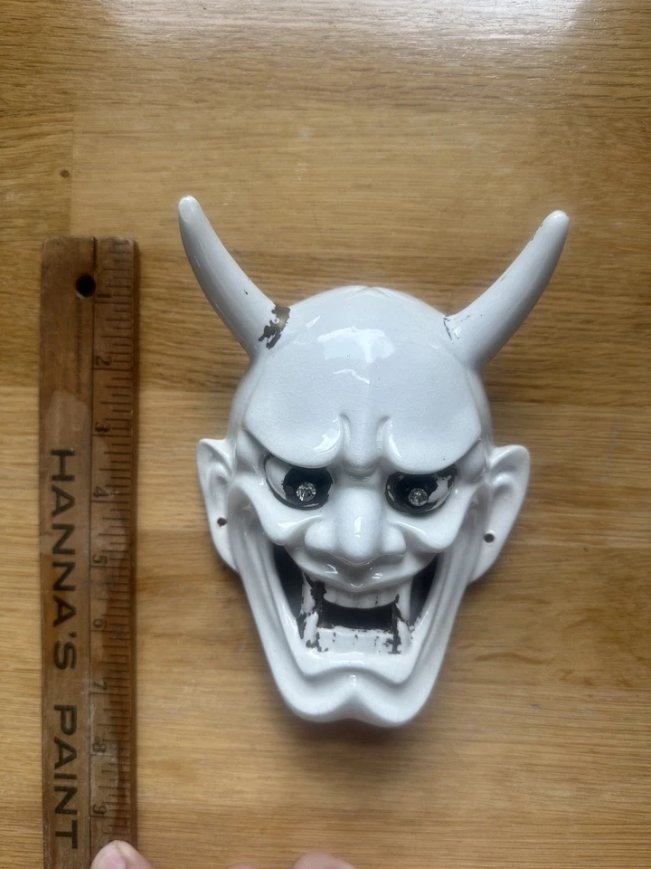 Máscara Demonio / Oni Noh Hannya Kabuki Japón Decoración de Pared Máscara Vintage. ¡Ojos brillantes!  Foto 3 de 4