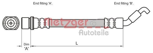 Bremsschlauch Hinten Links Rechts Metzger 4110027 FüR Toyota-image