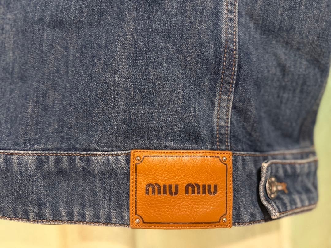 Miu Miu Denim Jacket Size S Blue Studded Design Fashion Outerwear image 4