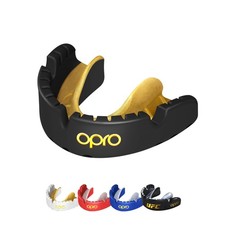 OPRO Gold Level Moldable Mouth Guard for Braces Adult (Age 10+), Black/Gold