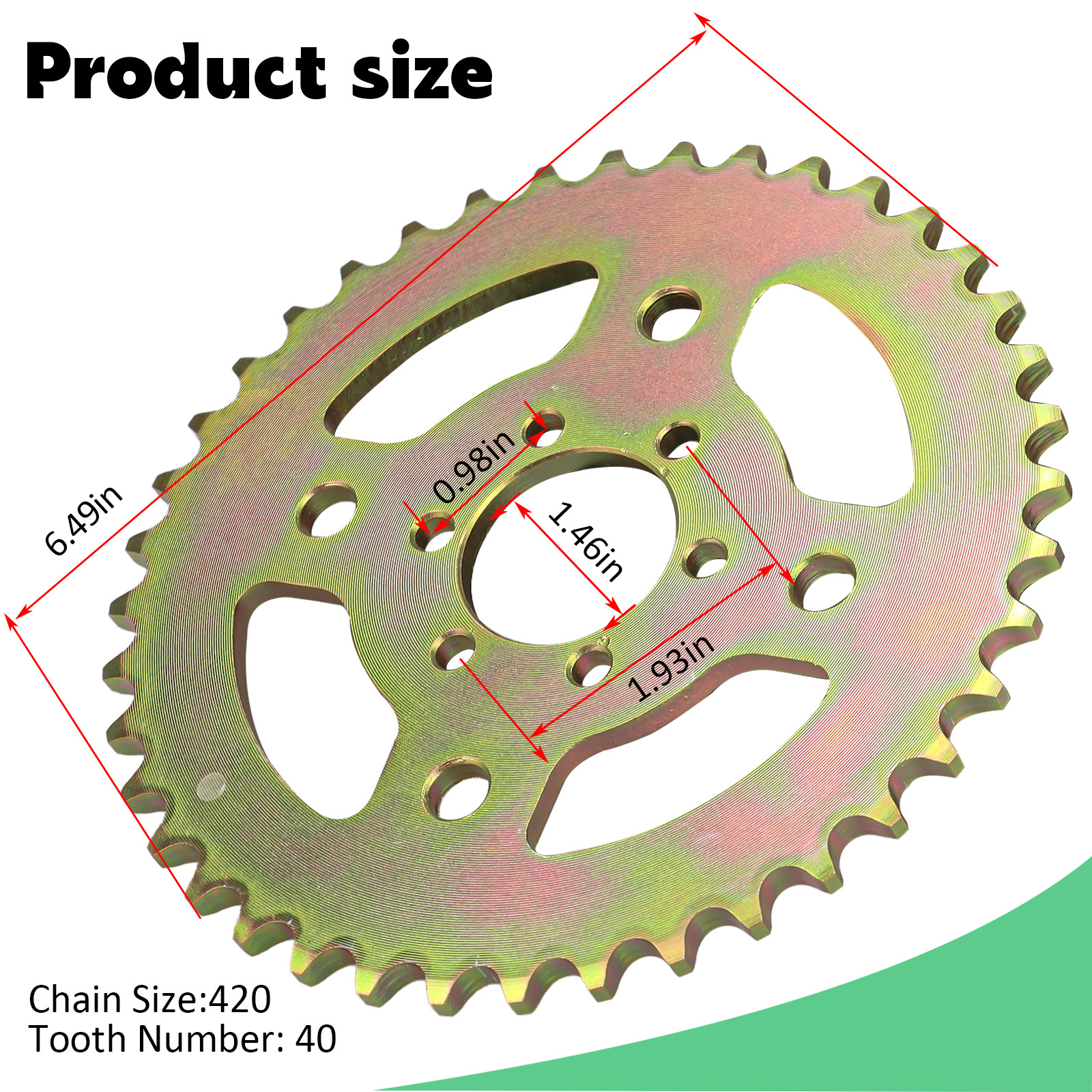 JMCHstore 40T High Speed Rear Chain 6 Hole Sprocket # 40 41 420 for Coleman CT10