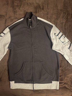 Armani Jeans Zip Color block Logo Sweatshirt Navy Gray XL NWOT Retail $135