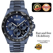 BOSS Hugo Boss 1513758 Blue Chronograph Quartz 44mm Tachymeter Box Papers