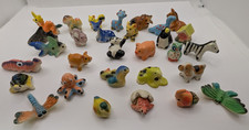 30 Miniature Ceramic Animal Figurines. Hand P...