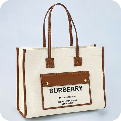 Burberry Tote Bag for Women Brand BURBERRY 8044129 White Brown