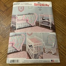 Simplicity Pattern 8622 NURSERY DECOR Chair Cover / Crib Accessories / More