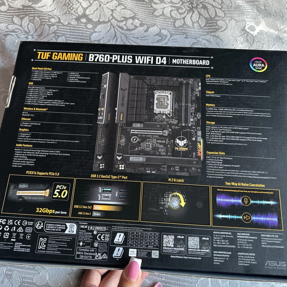 TUF Gaming Motherboard ASUS B760M-Plus D4 Aura Sync Intel 12 13 D4 DDR4 Tech - Image 2 of 3