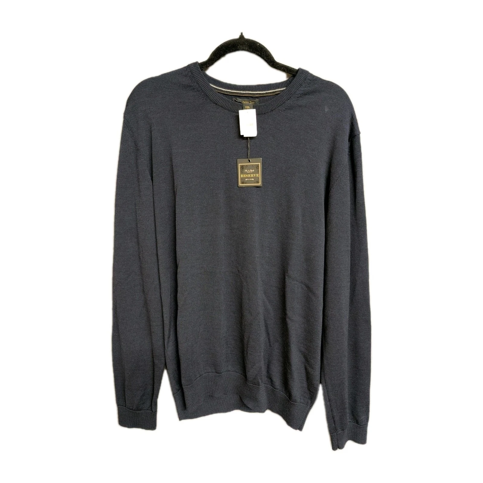 NWT Jos A Bank Sweater Mens XXL Grey Pullover Crew Neck Merino Wool Italian Yarn