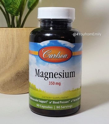 Magnesium 350mg - 90 Capsules - by Carlson Laboratories - Exp 06/29 SEALED / NEW
