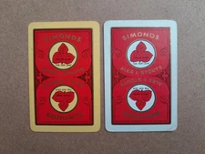 2 x Vintage Swap Playing Cards - Simonds Ale Stout - Beer Advertising