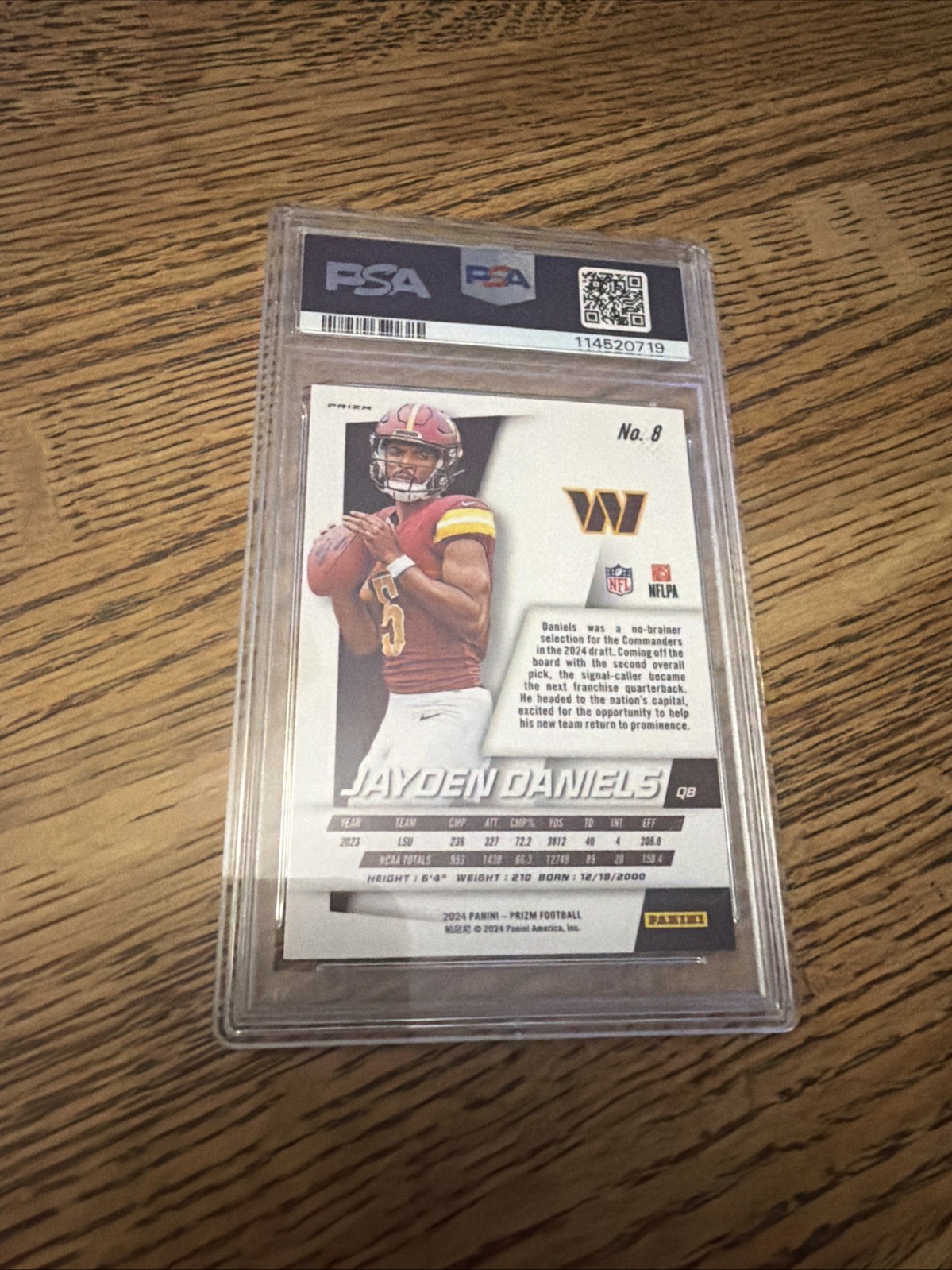 2024 Panini Prizm - Prizm Flashback Rookie Jayden Daniels #8 PSA 10 view 3