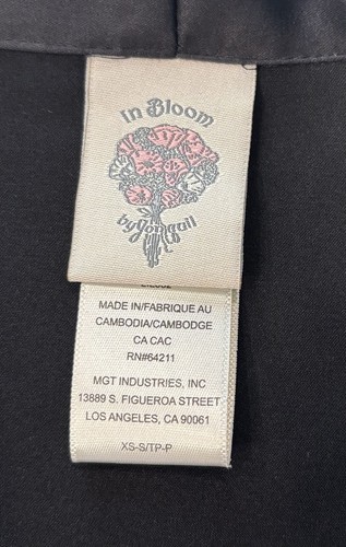 IN BLOOM by JONQUIL Damen Satin Morgenmantel Kimono XS/S Bindegürtel schwarz Loungewear - Bild 7 von 20