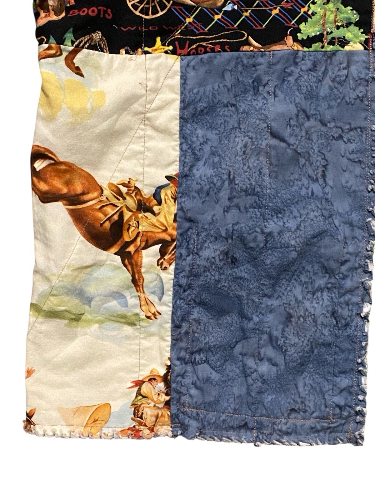 Upcycled Patchwork Western Cowboy Theme Jacket Ha… - image 7