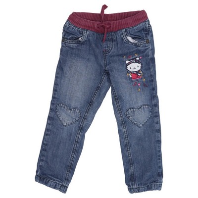 Hello Kitty, Jeans, Größe: 98, Blau/Mehrfarbig, Baumwolle, Print, Denim #Syw