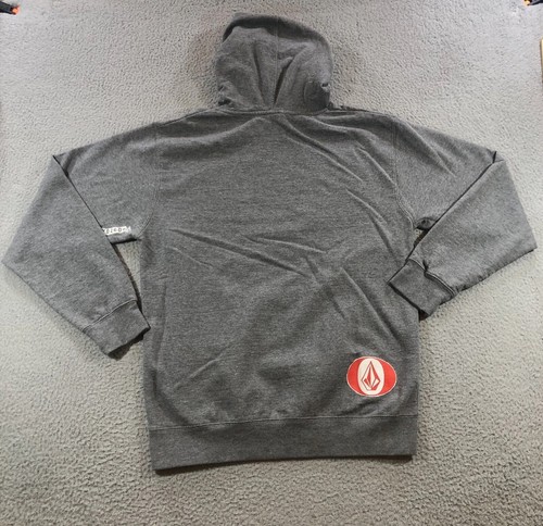 Vtg Volcom Pullover Hoodie Sweater Men’s M Gray Oversized Y2K - Picture 15 of 21