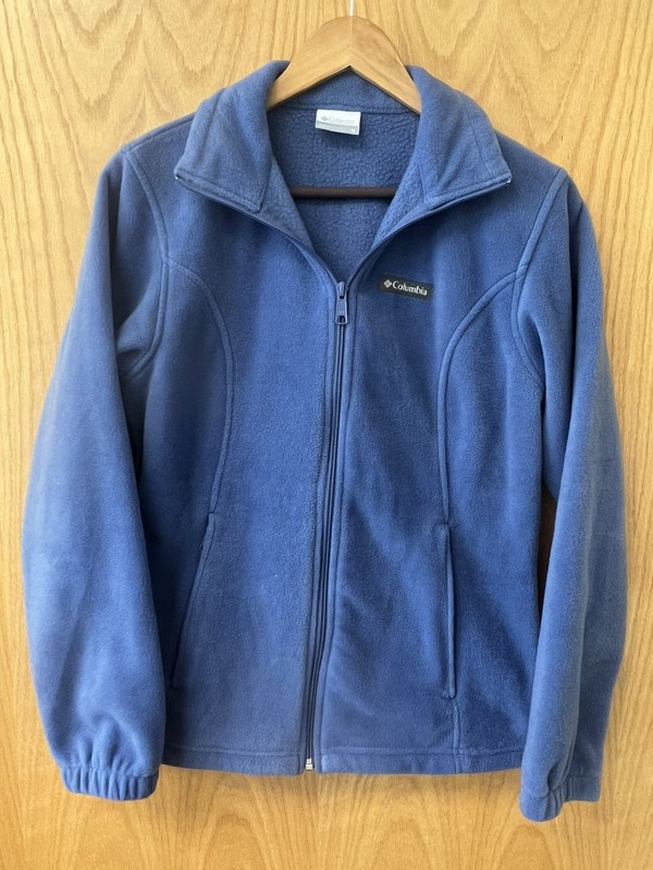 Columbia Jacket Womens Medium Blue Fleece Full Zip Lined Trail Hiking Outdoors