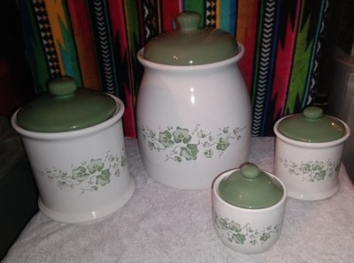 Jay Import Corelle Canisters Set Corning Ware Callaway Ivy, Set of 4 , See Pics