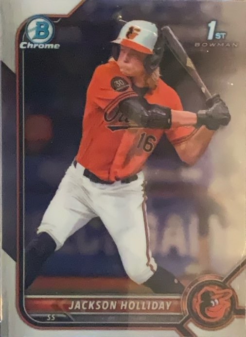 2022 Bowman Draft Chrome#BDC-168 Jackson Holliday. PSA 9 view 3