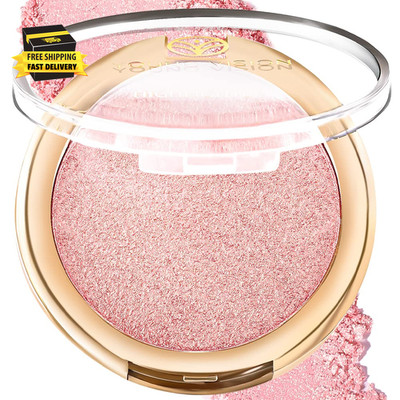 Baked Highlighter Powder Palette, Sheer Pearl Shimmer Shades for Face Highlighte