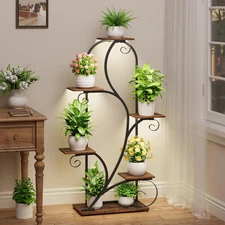Plant Stand Indoor with Grow Lights, 6 Tiered Arched Plant Shelf, Metal Corner S