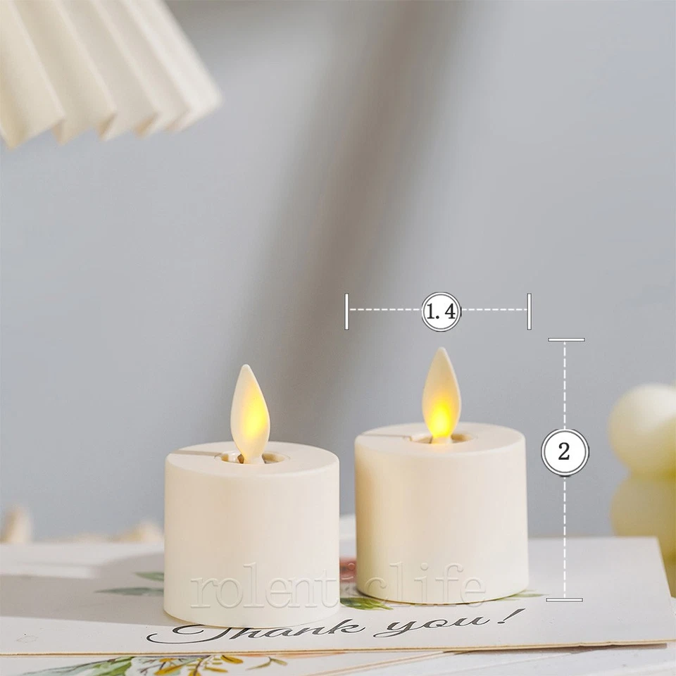 Luces de té LED parpadeantes móviles Luminara con temporizador para boda 6 piezas Foto 3 de 4