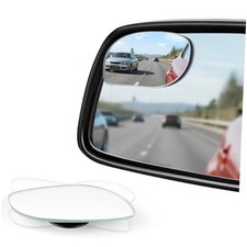Blind Spot Mirrors, HD Glass Frameless Convex Rear View Pack of 2 Rounded Oval