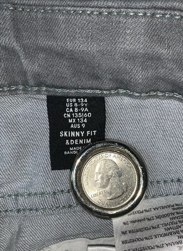 Preowned- H&M &Denim Skinny Fit Jeans Girls (Size 8-9Y) - Picture 4 of 8