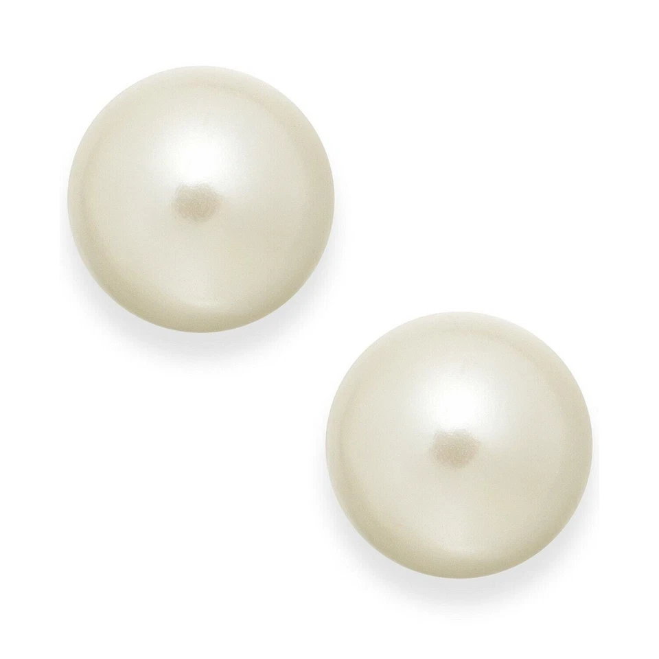 Brincos de imitação de pérola em tom de prata (14 mm) Charter Club - Imagem 2 de 2