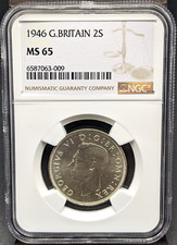 1946 Great Britain 2 Shillings NGC MS65 (Minor Spots)