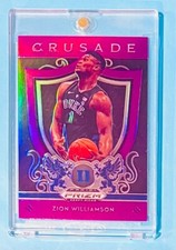 Zion Williamson PURPLE REFRACTOR ROOKIE 2019 PANINI PRIZM DRAFT PICKS CRUSADE RC