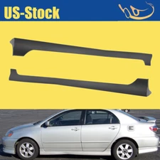 2PCS Black Side Skirts Rocker Panel Trims Set LH RH For 2003-2008 Toyota Corolla