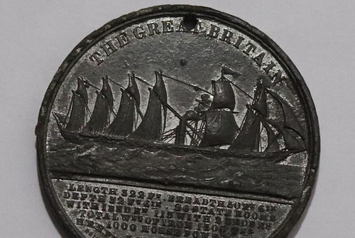 🧭 🇬🇧 UK GB Medal for the launch of Great Britain SHIP (1843) 44mm B79 #2596 - Picture 4 of 7