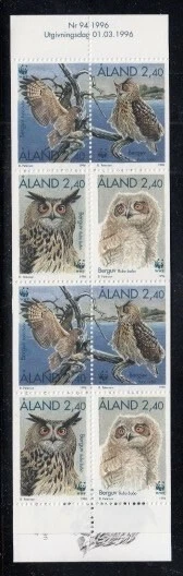 Folleto ALAND Eagle Owl (Fondo Mundial para la Naturaleza) MNH Foto 3 de 3
