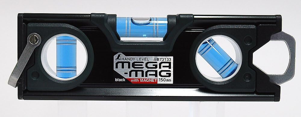 Shinwa Sokutei Handy Level MEGA-MAG Magnet Black 150mm 73133