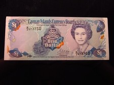 Cayman Islands 1 Dollar 1996 Unc h3750 Currency Board Elizabeth 2 Banknote Money