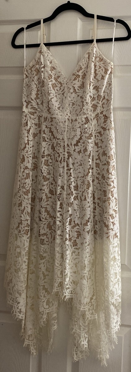 one wish white lace midi dress Lulus One Wish White Lace Midi Dress Medium M Excellent Condition Bridal  Wedding