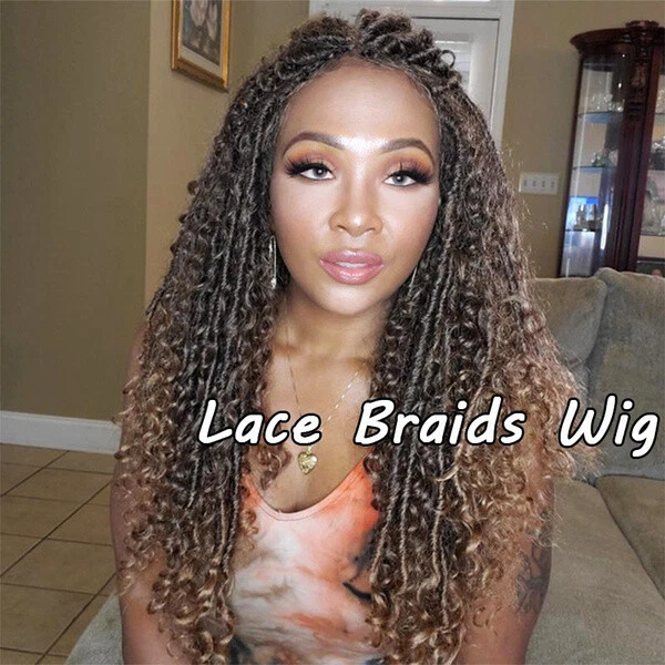 Парик Goddess с искусственными локонами длинный плетеный T-образный парик с кружевной передней частью с детскими волосами  - Изображение 3 из 4