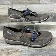 Dansko Mary Jane Shoes Women’s US 9.5-10 EU 40 Hazel Brown Suede Flat Straps