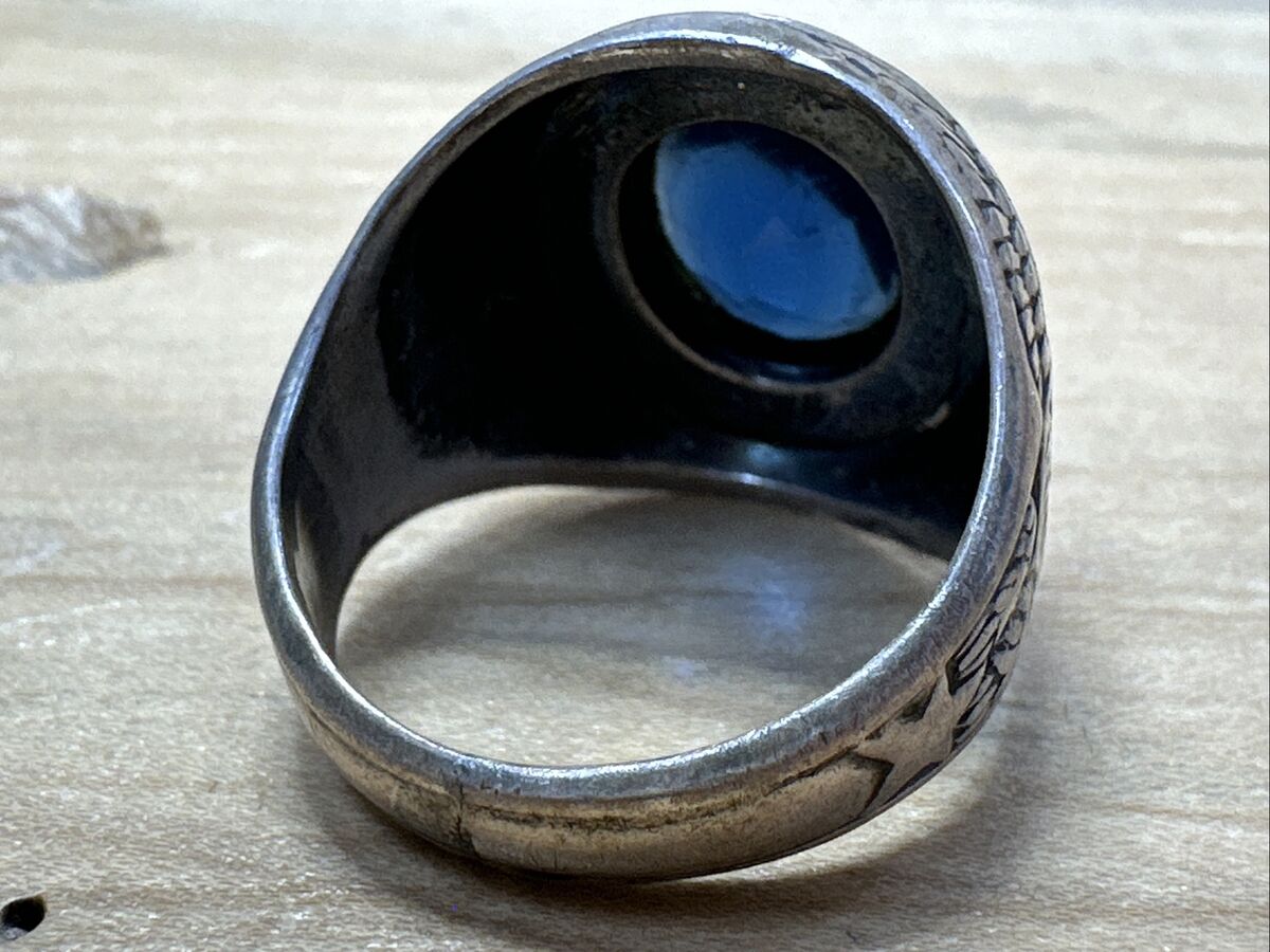 Vintage US Air Force Sterling Silver Men's Ring w Blue Stone Vintage US Air Force Sterling Silver Men's Ring w Blue Stone
