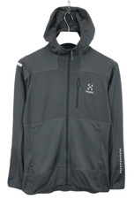 HAGLOFS Polartec Hoodie Women's MEDIUM Full Zip Stretch Hooded Grey