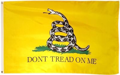 Don't Tread On Me Gadsden White Snake Tea Party Flag 3X5 Premium Quality