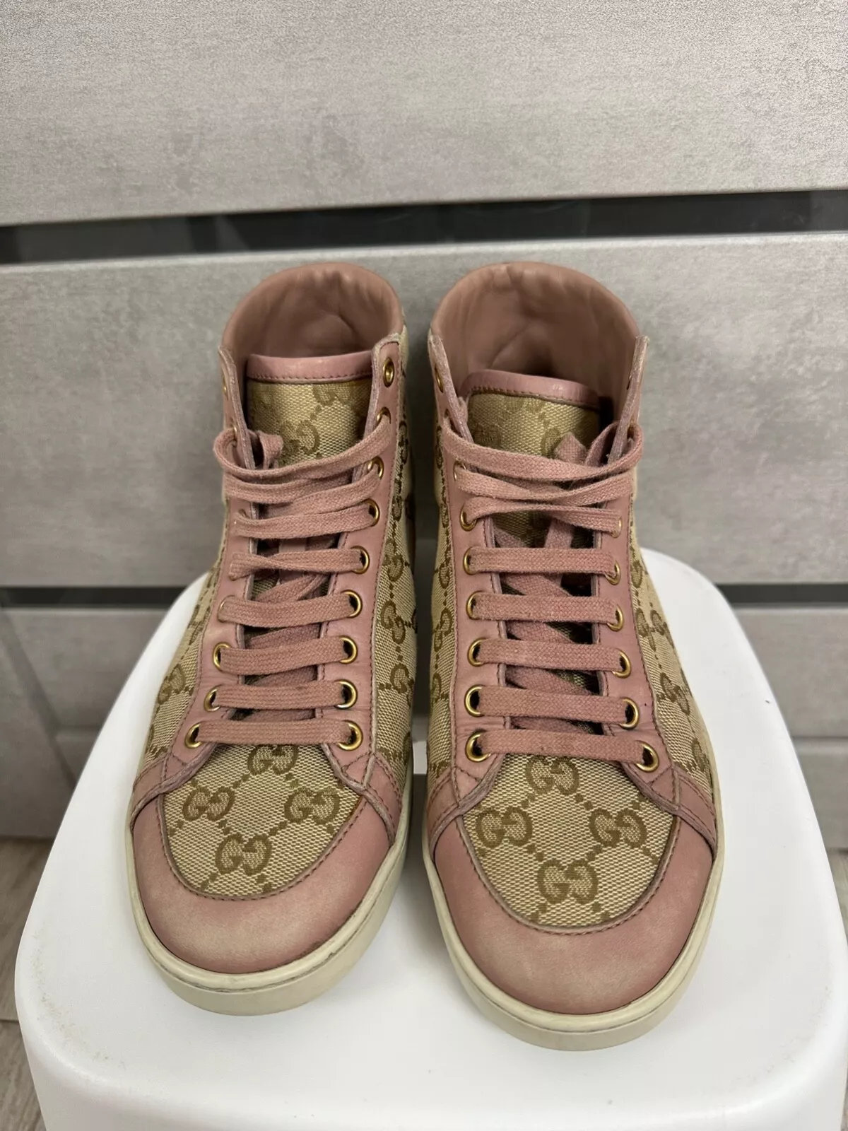 Baskets chaussures Gucci 338888 toile monogramme femmes taille 36 2/3