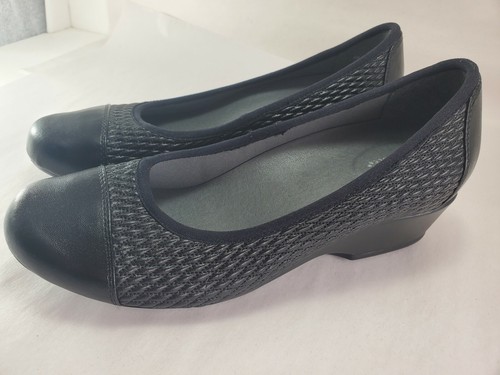 Footsmart Slip On Elasticizzato "Kimberly" Stile Piatto Donna Nero 7 M Zeppa Bassa - Foto 4 di 9