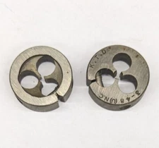 2 Kromhard 3-48 UNC Round Dies 13/16" OD Screw Adjustable Die Carbon Steel USA