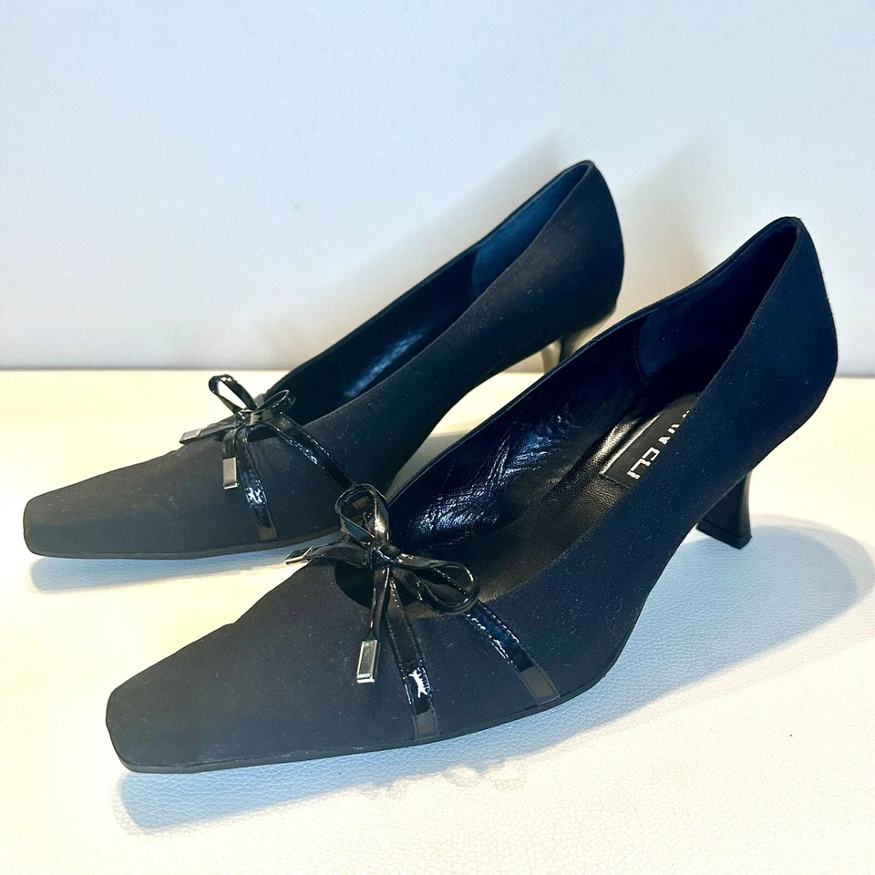 VAN ELI MUJER TELA NEGRA CHAROL LAZO Y TACÓN TALLA 8 Foto 2 de 4