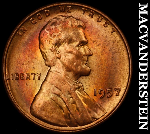 1957 Lincoln Wheat Cent- Choice Gem Brilliant Uncirculated No Reserve #J1808