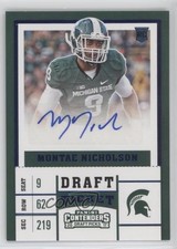 2017 Panini Contenders Draft Picks Ticket Blue Foil Montae Nicholson Auto jc3