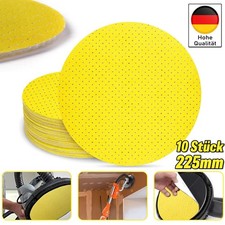 10Stk Schleifpapier Schleifscheibe100# &Oslash; 225mm Gelb F&uuml;r Trockenbauschleifer