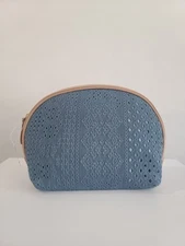 Ulta Beauty Light Blue Soft Velvet Makeup Travel Zipper Bag Pouch - New