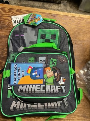 Minecraft Creeper 16-Inch Kids Backpack with Matching Lunch Bag